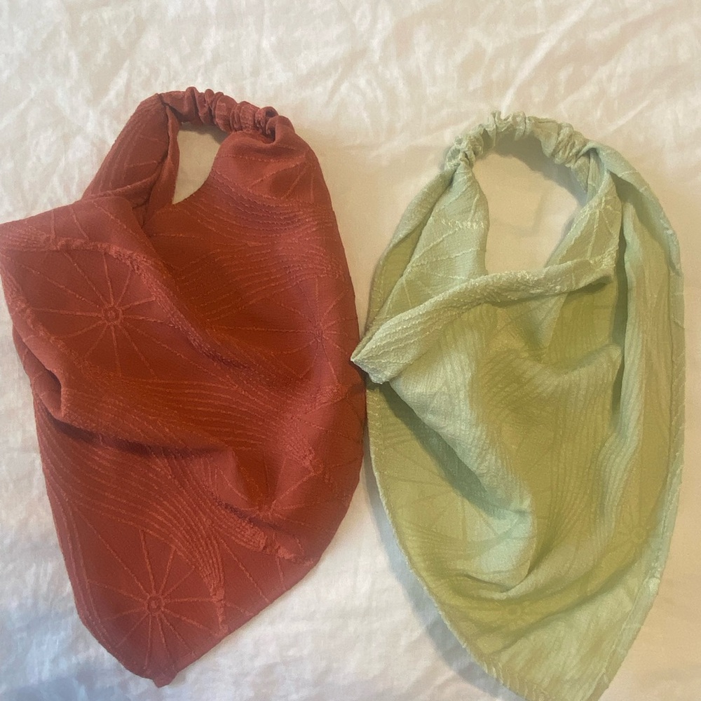 Free People Rust and Sage Hair Scarves